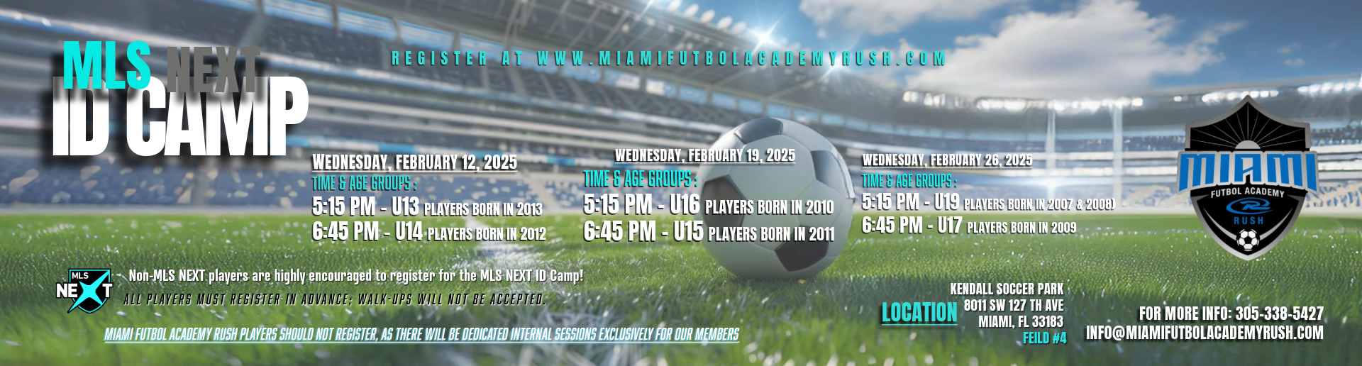 MIami Futbol Academy Rush MLS Next ID Camp 